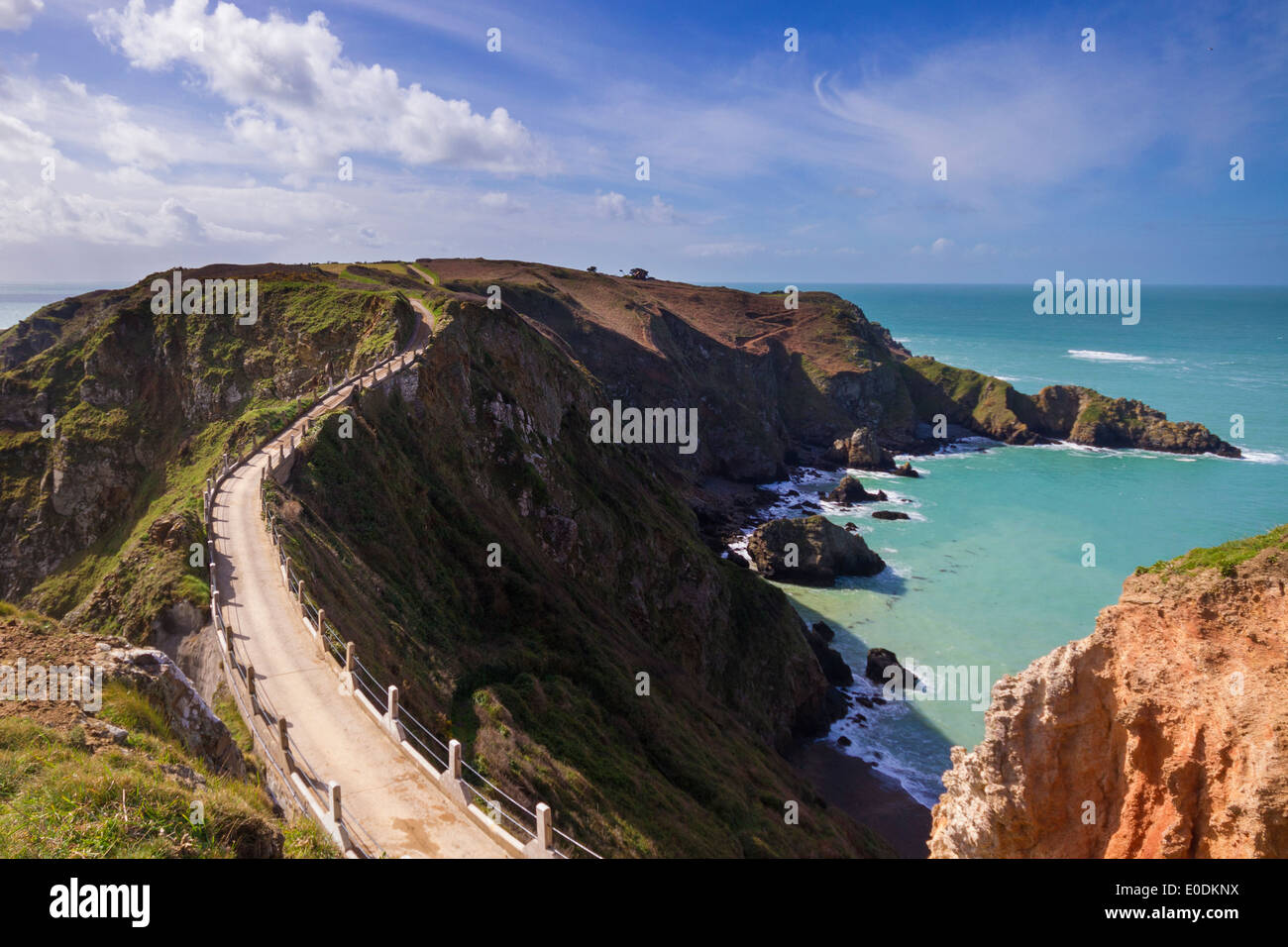 La Coupee su Sark isole del canale Foto Stock