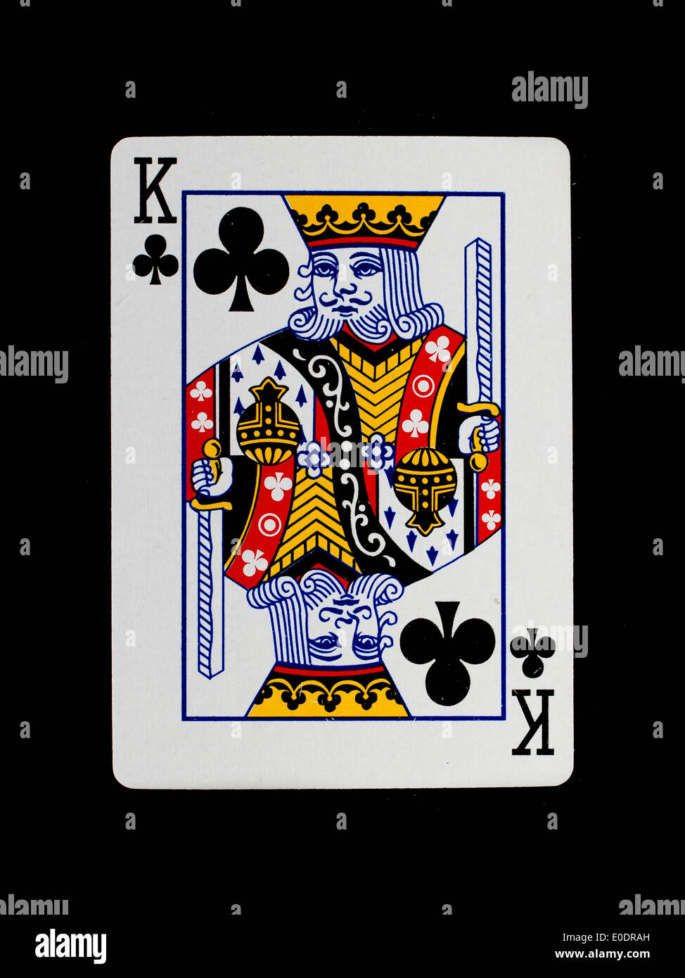 Carta da gioco (RE) isolato su sfondo nero Foto Stock