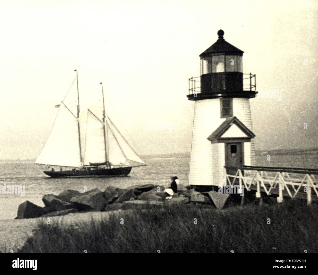 Brant Point Lighthouse, c. 1940 Foto Stock