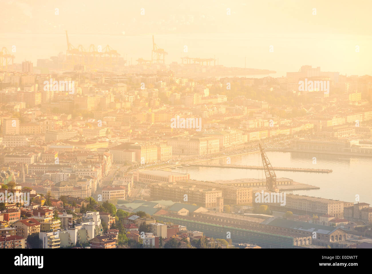 Vista aerea di Trieste, Italia. Foto Stock