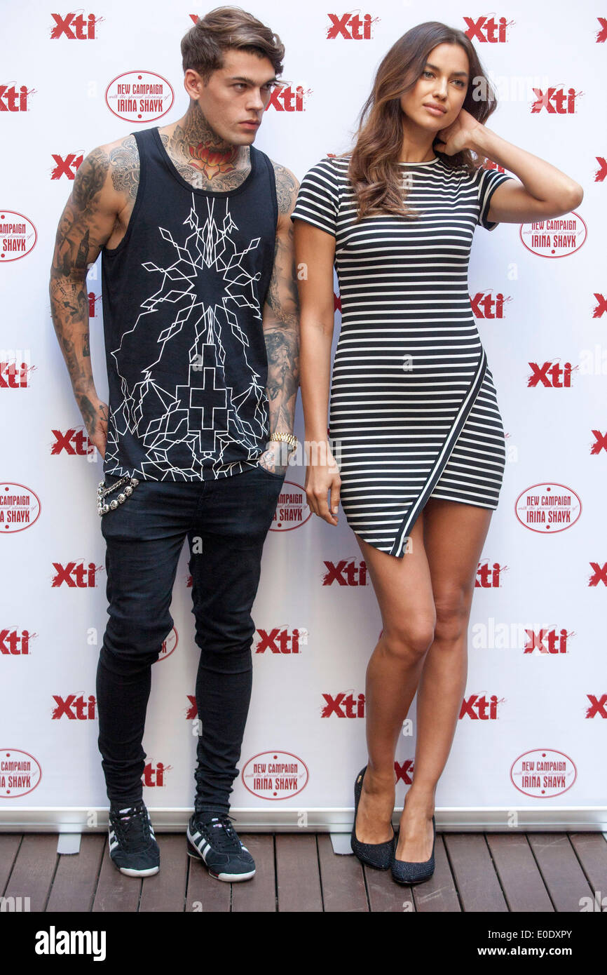 Madrid, Spagna. 09 Maggio, 2014. Stephen James e Irina Shayk assistere alla presentazione della nuova Xti calzatura raccolta presso Hospes Hotel il 9 maggio 2014 a Madrid, Spagna Credito: dpa picture alliance/Alamy Live News Foto Stock