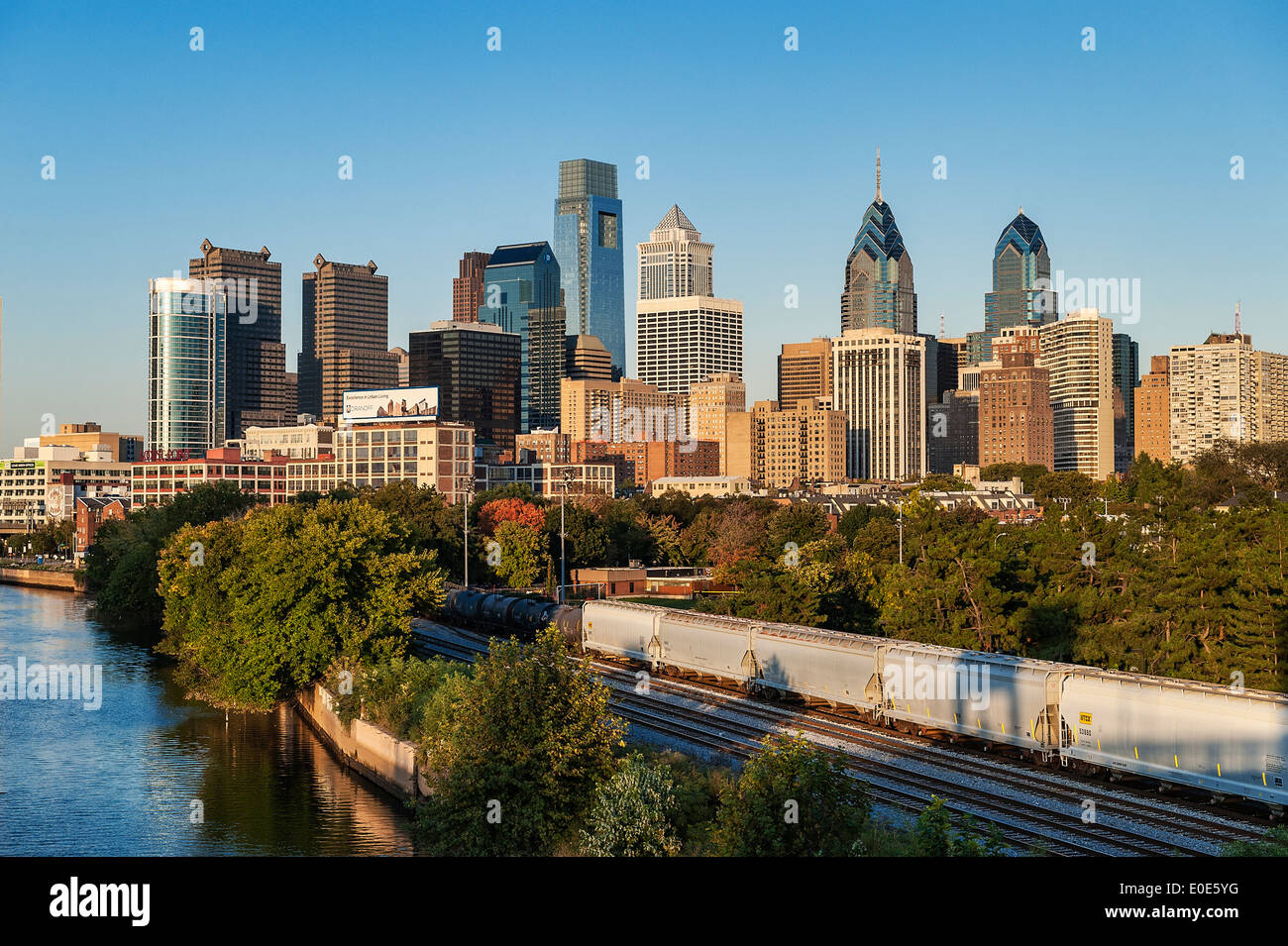 Lo skyline di Philadelphia, Pennsylvania, STATI UNITI D'AMERICA Foto Stock