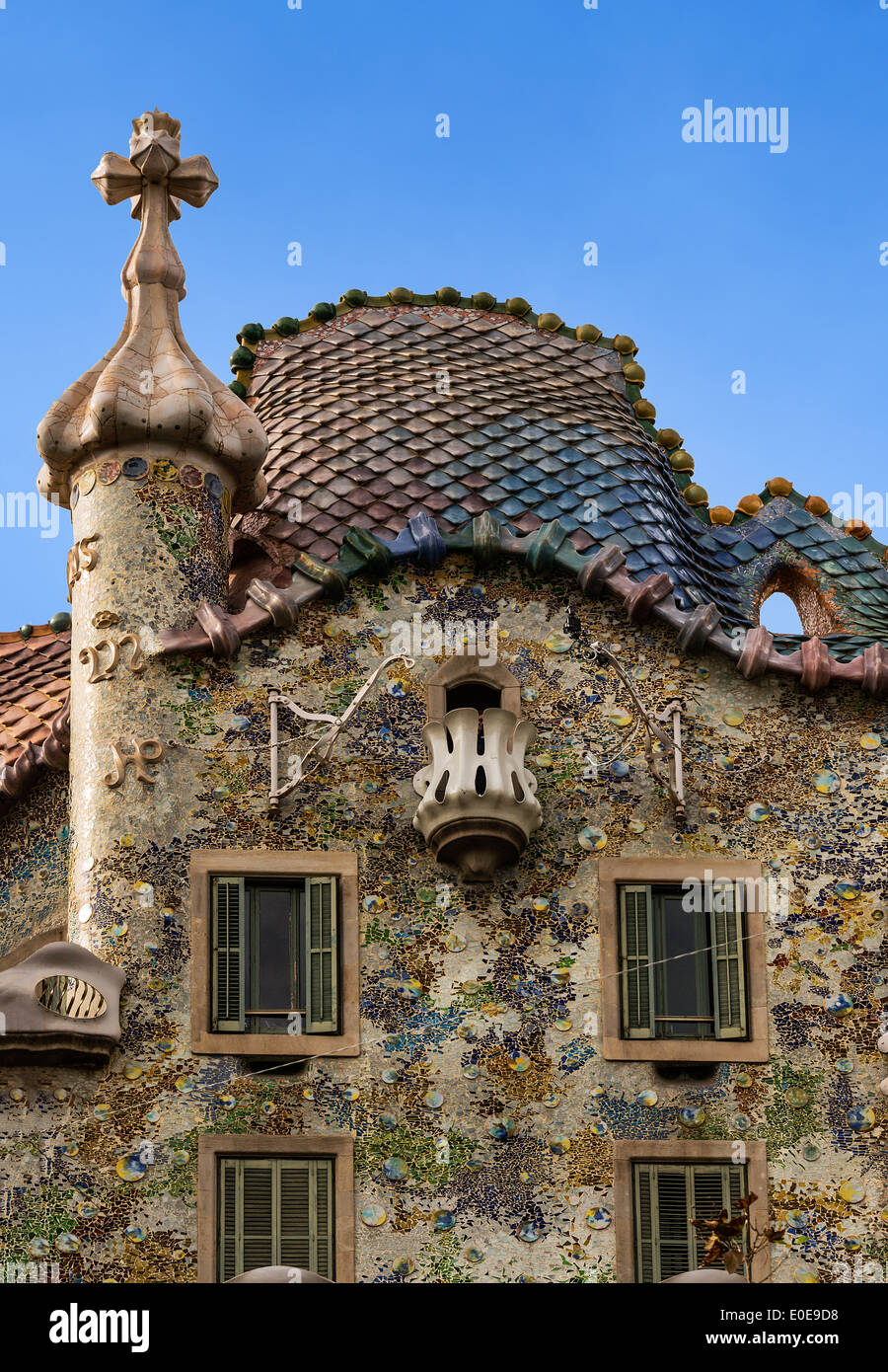 Casa Batlló progettato da Antoni Gaudi, Barcellona, Spagna Foto Stock