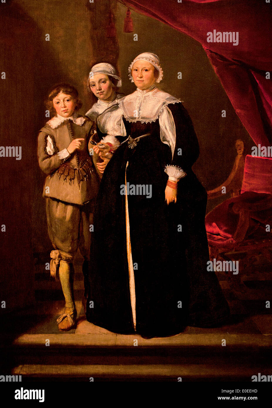 Ritratto di due donne e un ragazzo 1632 Hendricksz Thomas de Keyser olandese Paesi Bassi Foto Stock