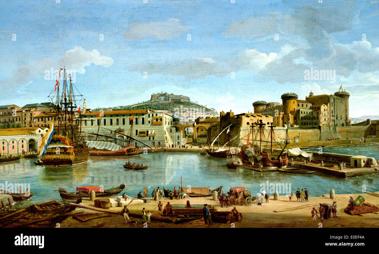 Il Darsena Napoli 1700-1718 Caspar Adriaansz. Van Wittel (Vanvitelli) 1652-1736 Olanda Paesi Bassi Foto Stock