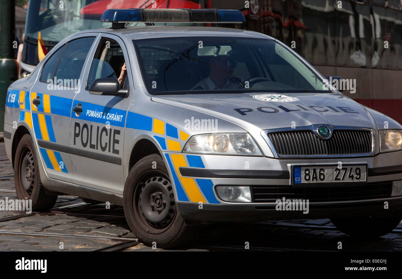 La polizia ceca auto, Repubblica Ceca Foto Stock