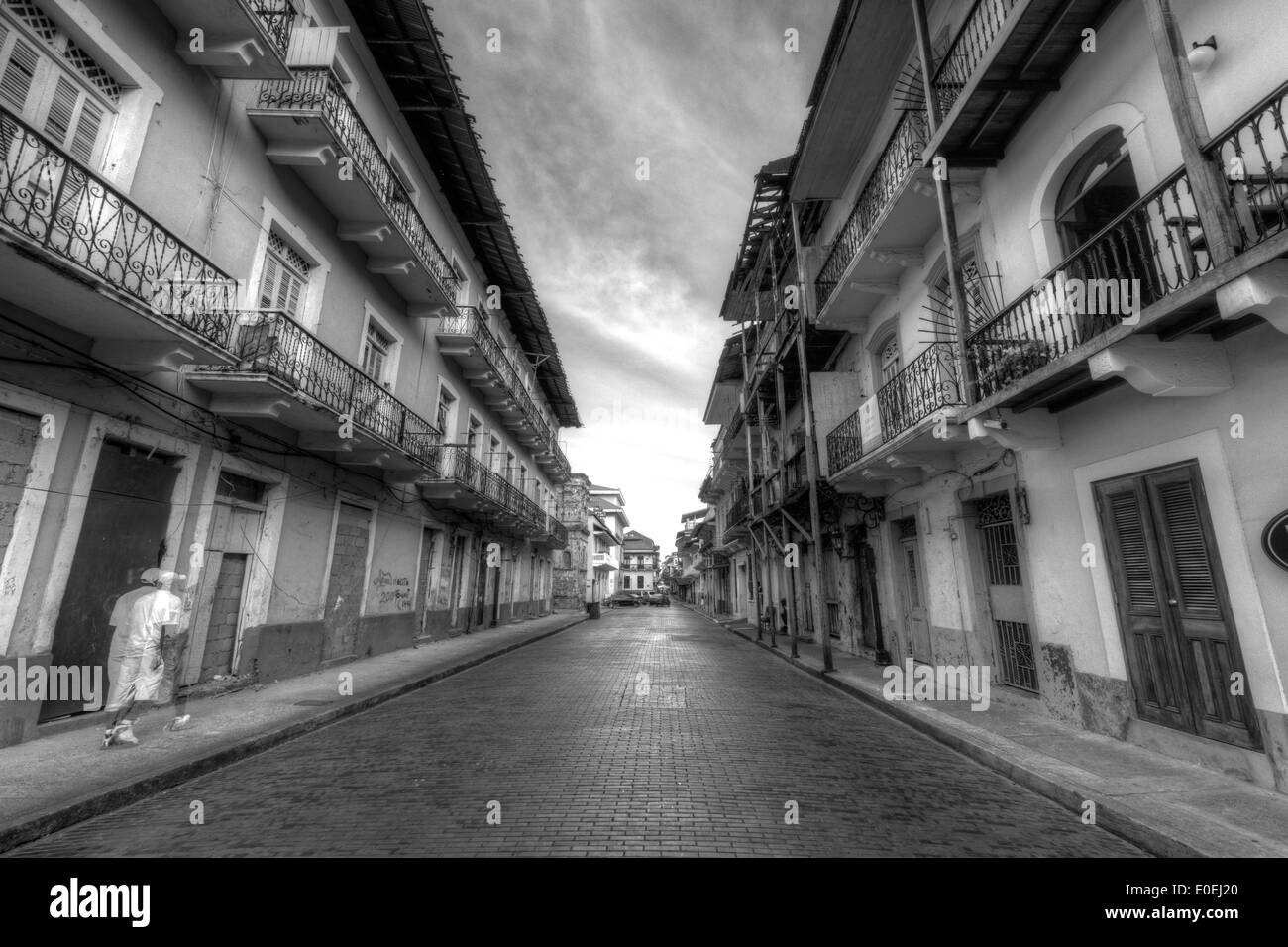 1673 1997 Avenida Un Casco Antiguo Casco Viejo Panama Panama San Felipe Street Photography Sito Patrimonio Mondiale storica dist Foto Stock
