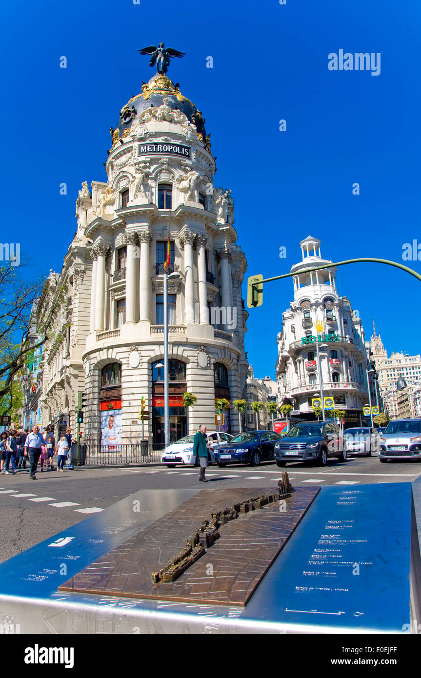 Modello di Gran Via, Madrid, Spagna Foto Stock