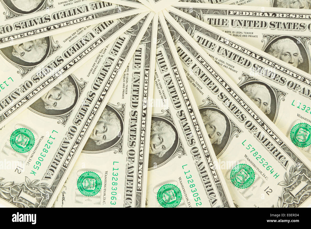 Piastrellabile perfetta e ripetibile 1 fatture del dollaro, valuta statunitense Foto Stock