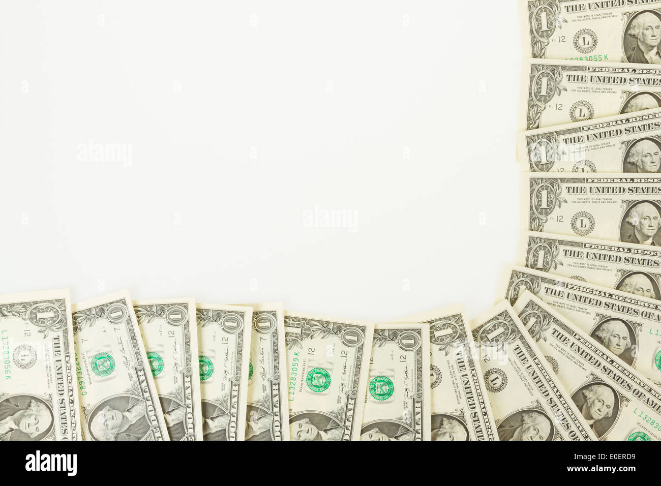 Piastrellabile perfetta e ripetibile 1 fatture del dollaro, valuta statunitense, la camera per il testo Foto Stock