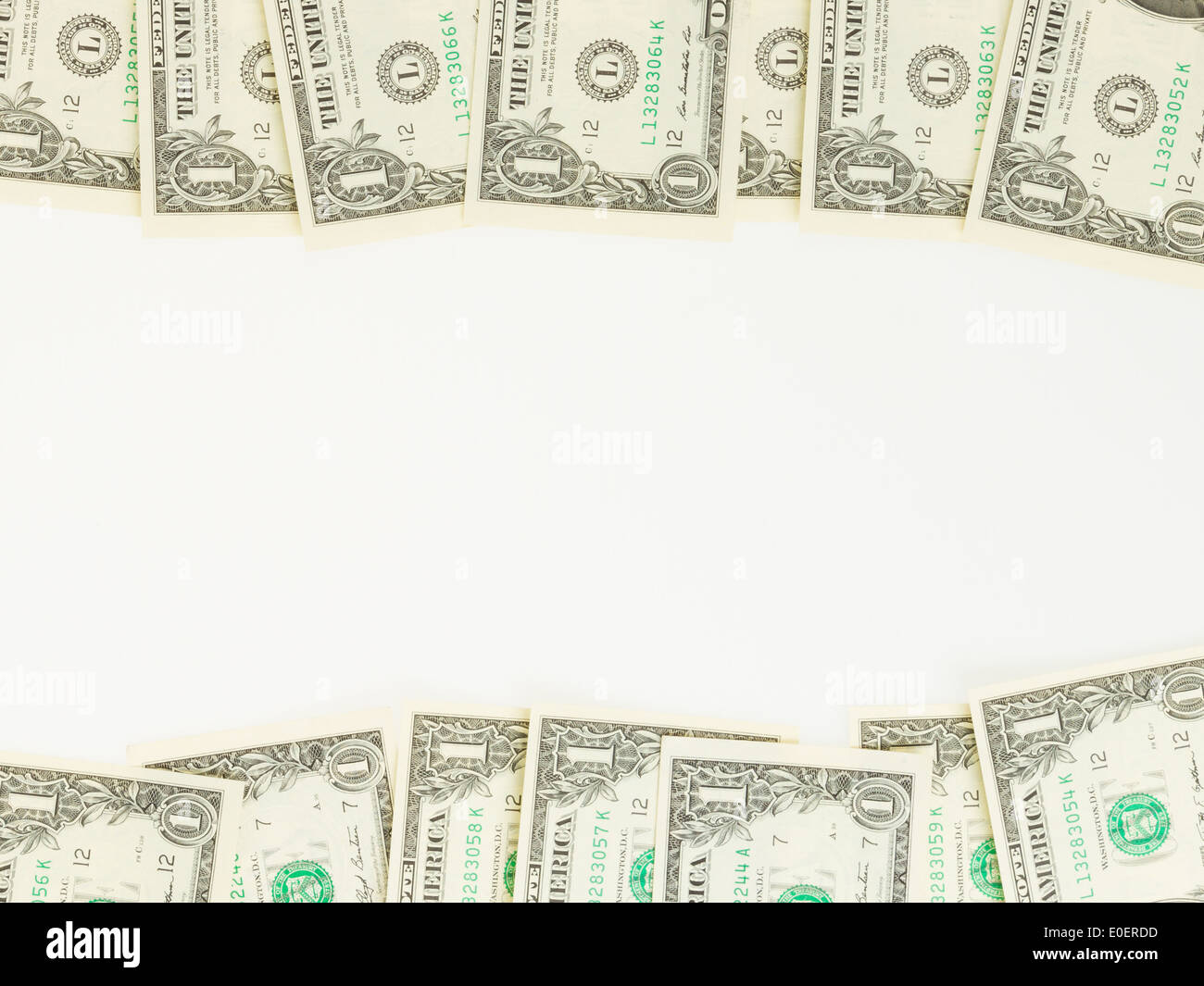 Piastrellabile perfetta e ripetibile 1 fatture del dollaro, valuta statunitense, la camera per il testo Foto Stock