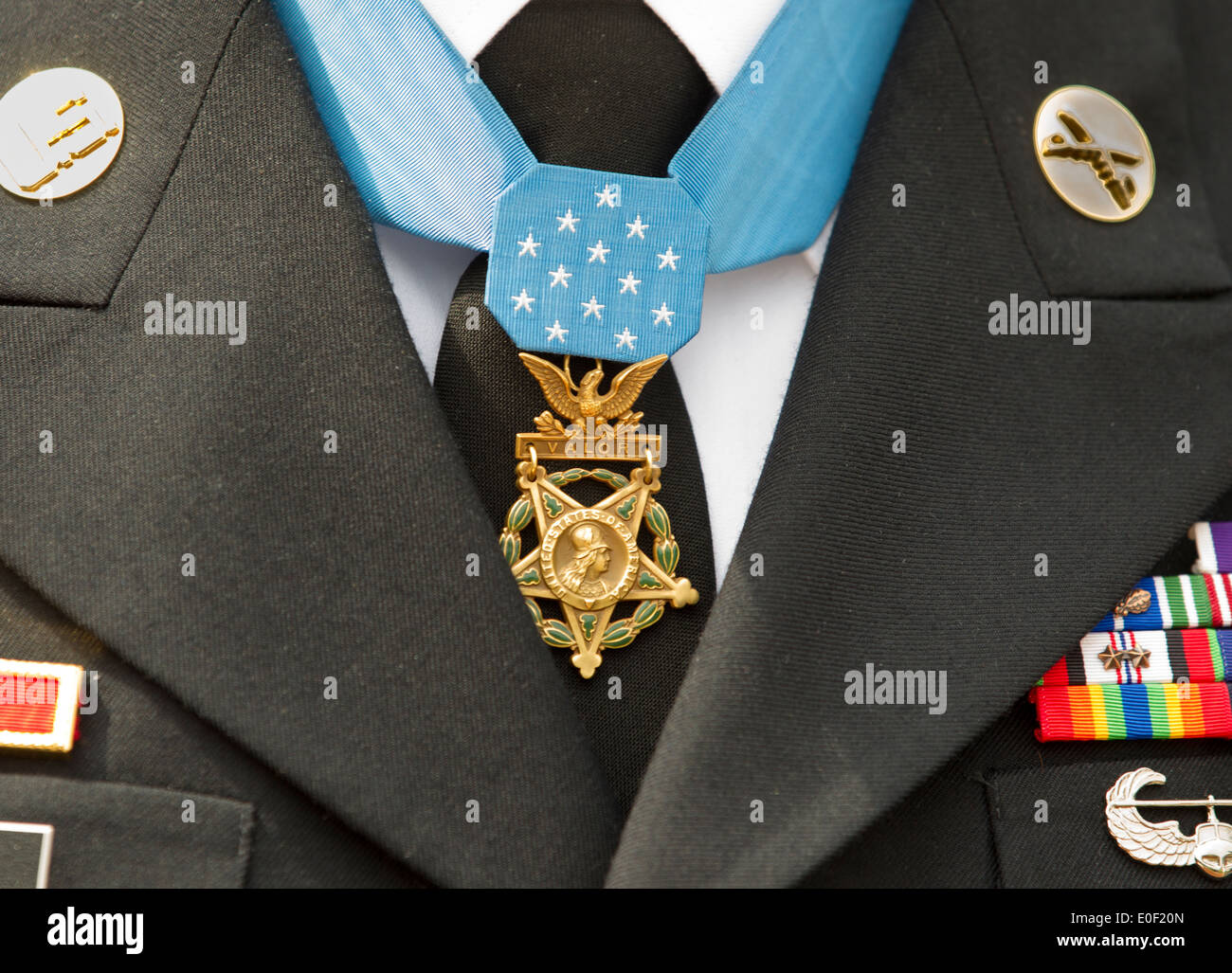 Il Medal of Honor indossata da un esercito degli Stati Uniti veterano Foto Stock