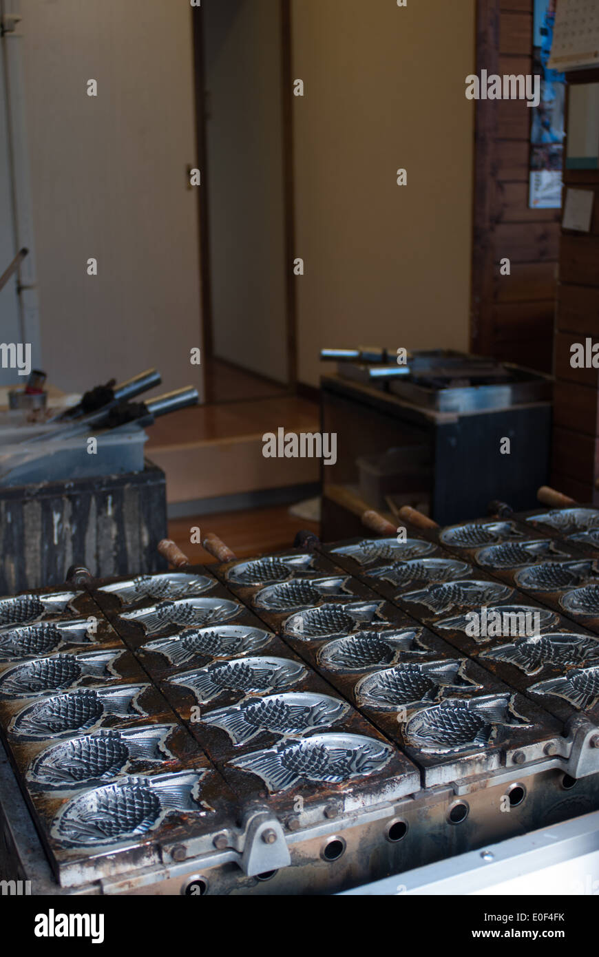 Taiyaki shop interno in Kawagoe, nella prefettura di Saitama, Giappone Foto Stock