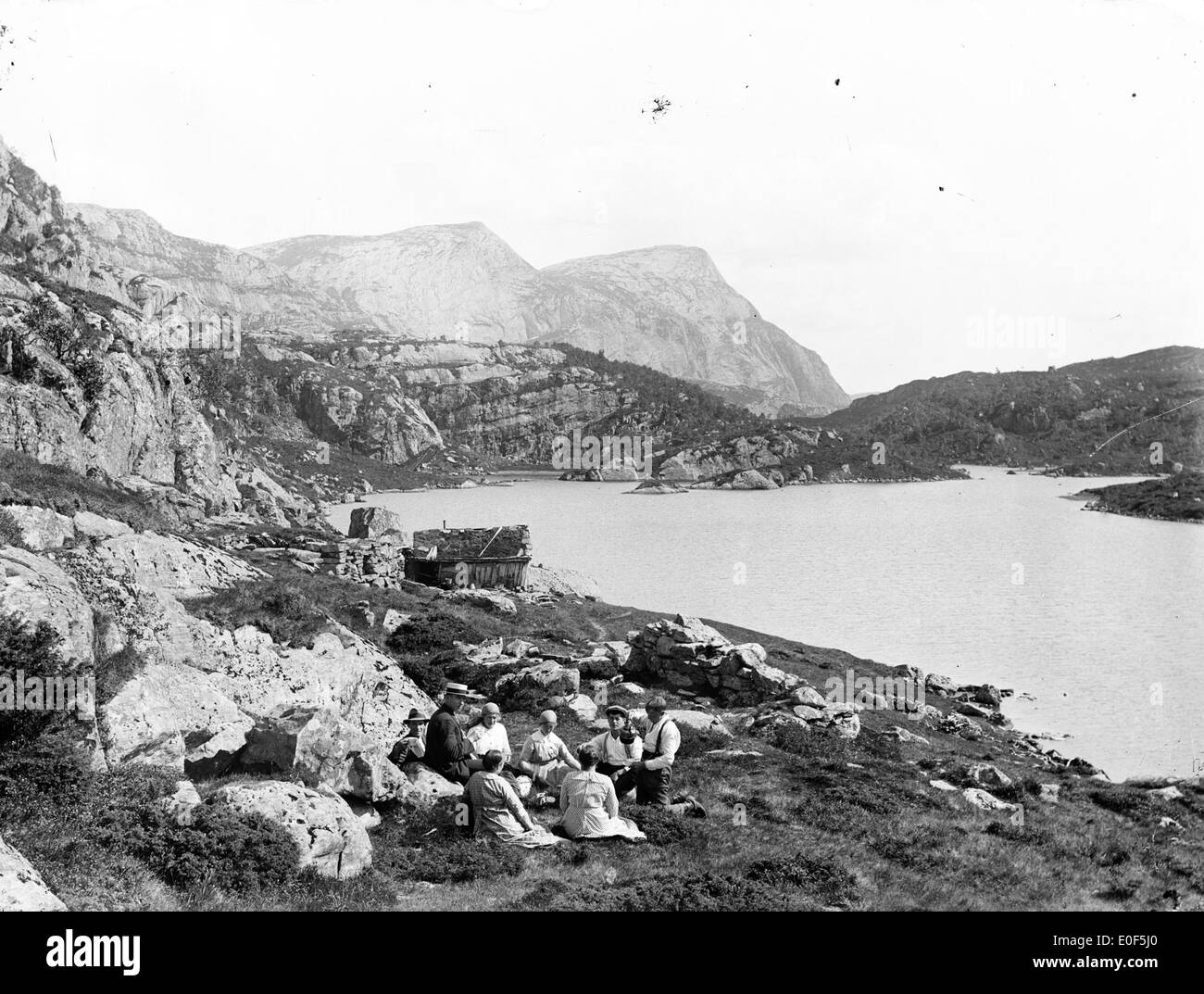 Picnic al maso di montagna Foto Stock