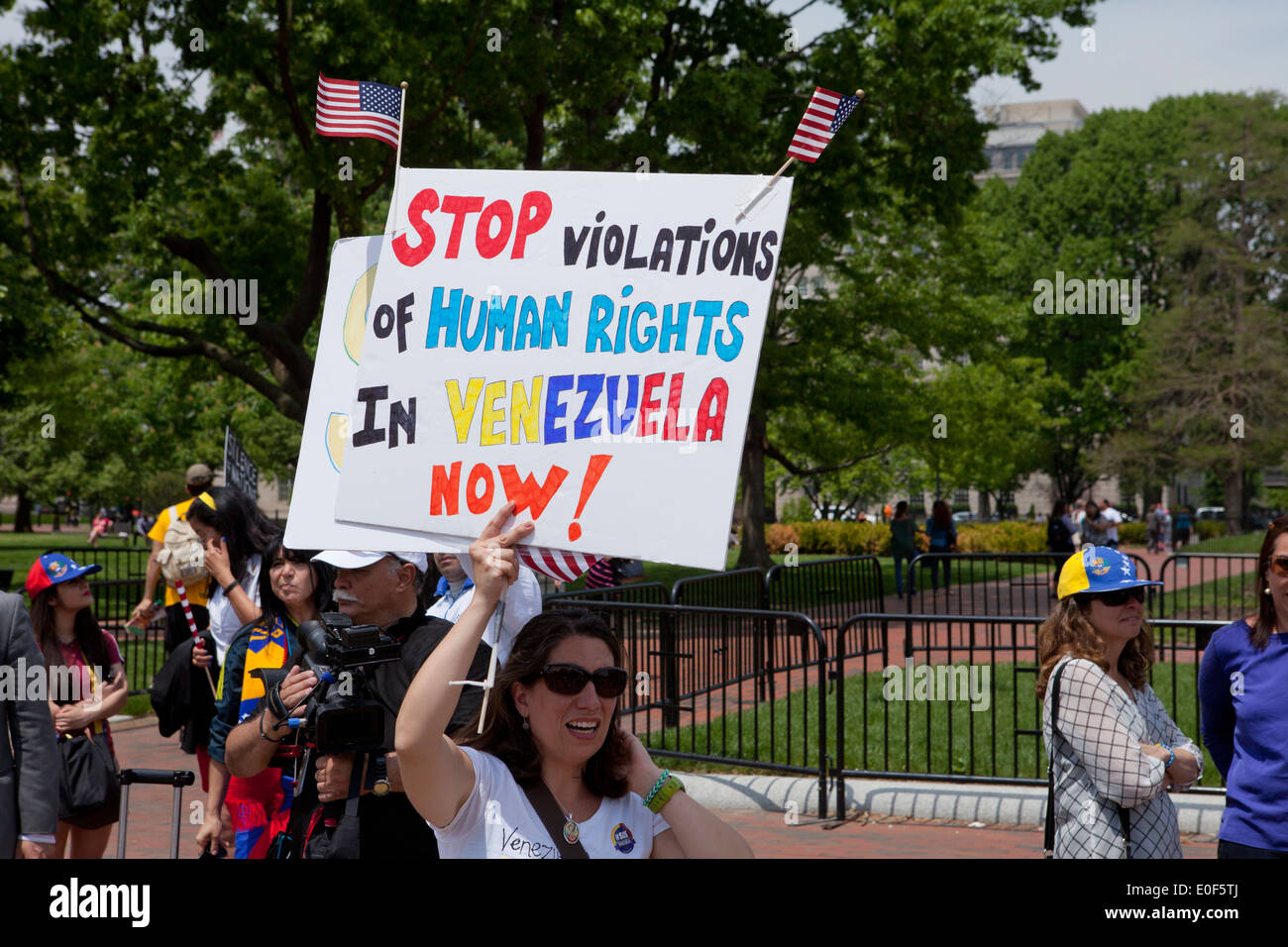 Anti venezuelano protesta del governo di Washington, DC, Stati Uniti d'America Foto Stock