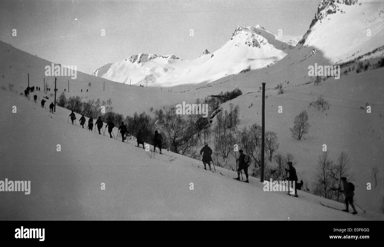 Sciare in Standaldalen, 1924. Foto Stock