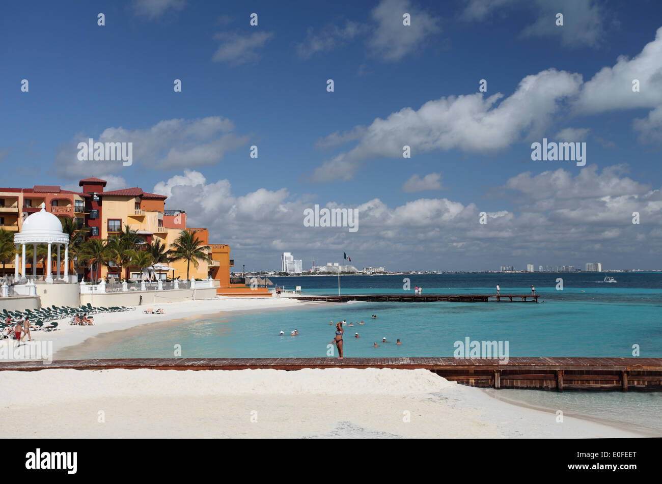 Riu Palace Las Americas hotel beach si trova nella zona degli hotel di Cancun Foto Stock