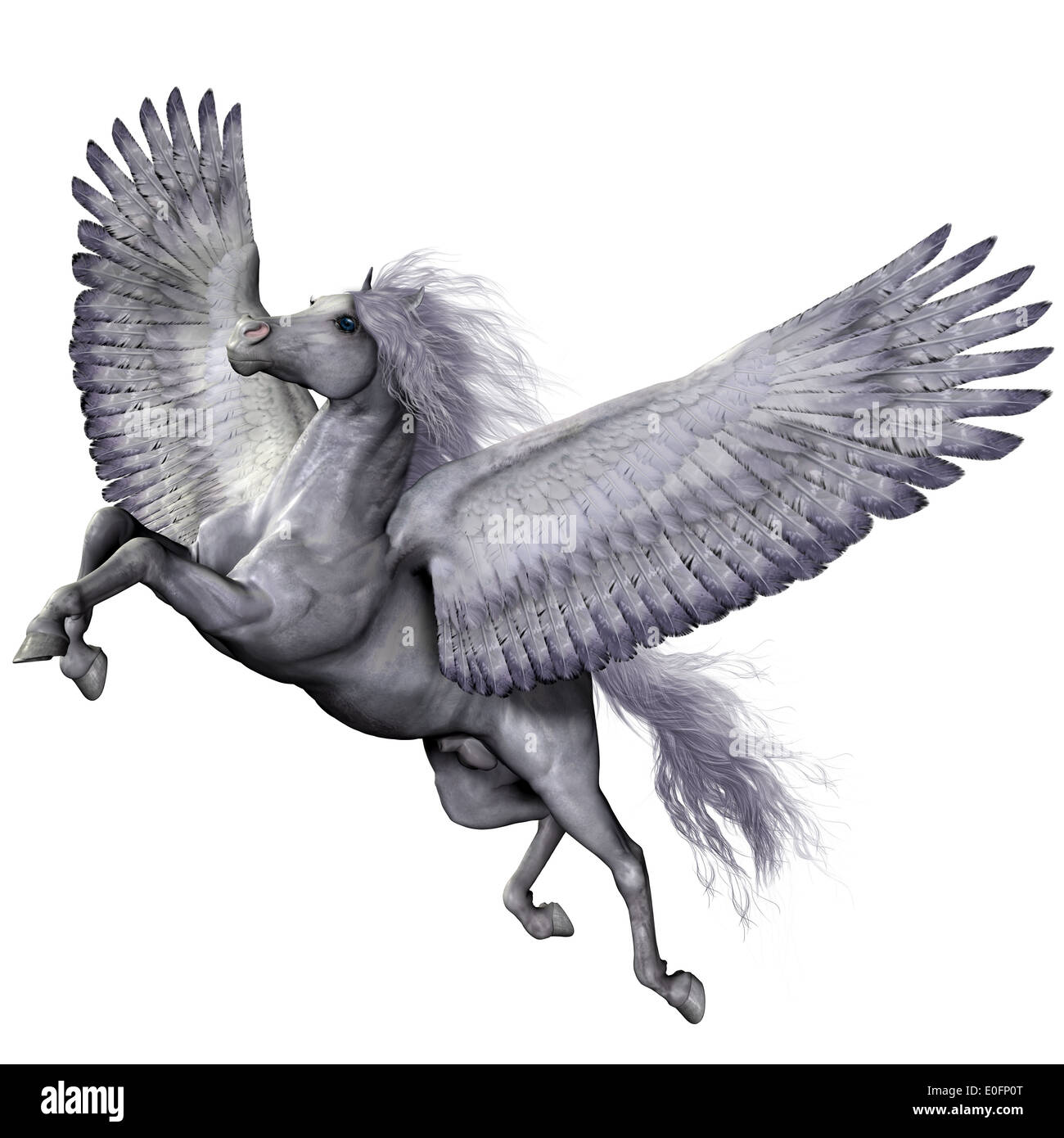 Pegasus è un alato stallone divino che è stato discende dal dio Poseidone di folklore e leggenda. Foto Stock