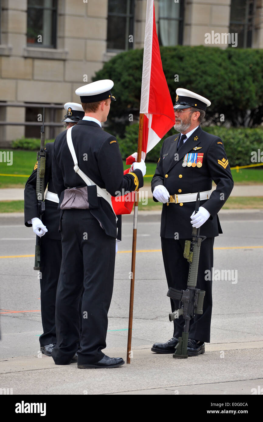 Immagini dalla Canadian National giorno di onore che si è tenuta a Londra, Ontario per ricordare i canadesi che morirono combattendo in Afghanistan. Foto Stock