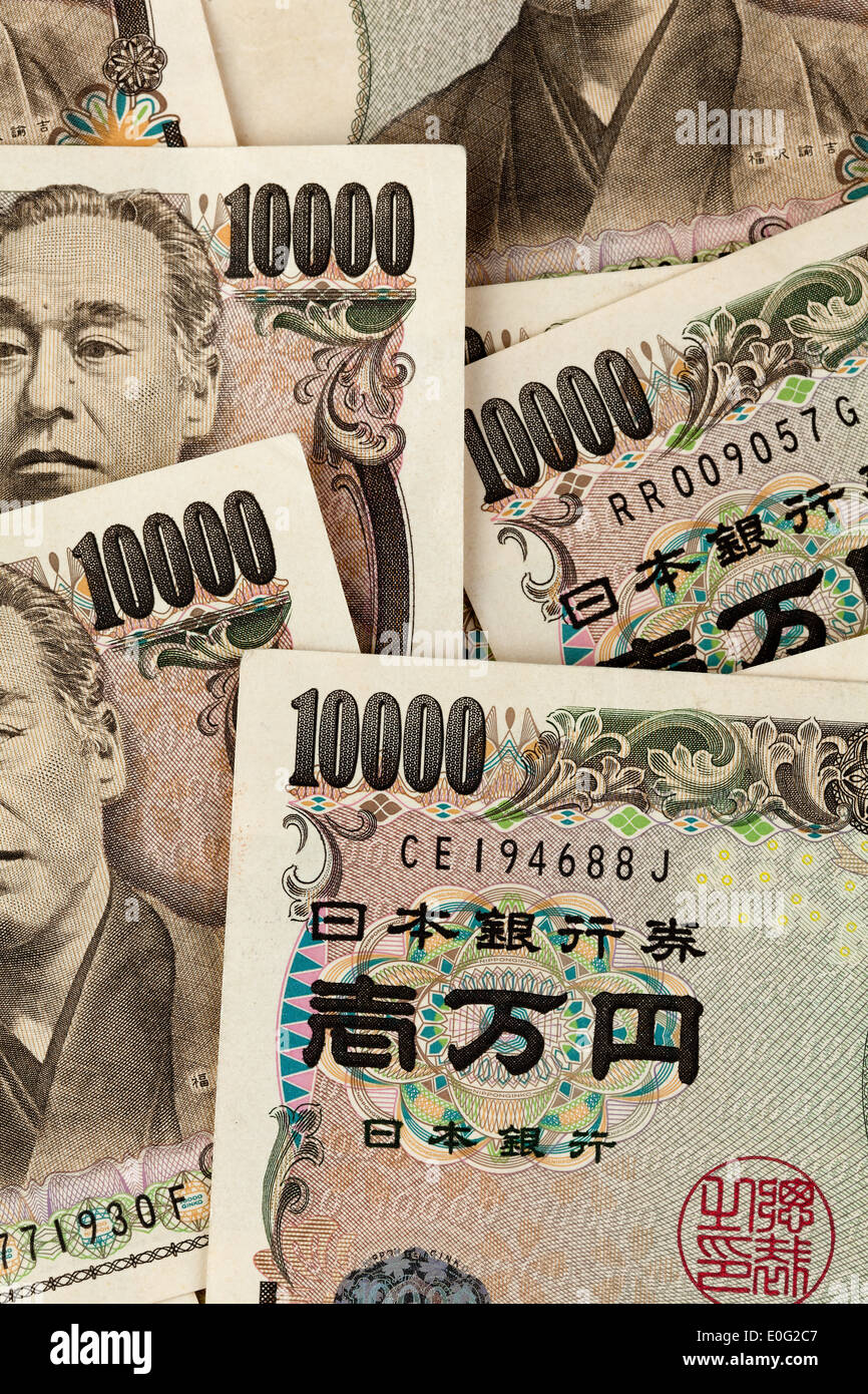 Valuta giapponese yen segno japanese yen yen giappone giapponese di carta moneta valuta finanziare close-up, Giappone Foto Stock
