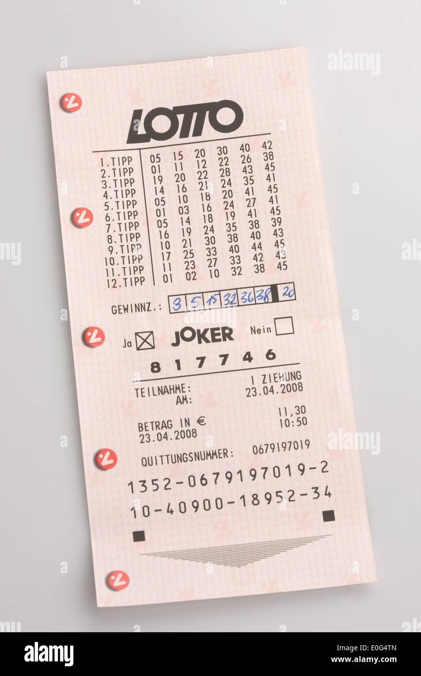 "Austriaco lotteria coupon; ', 'oesterreichischer Lottoschein; ' Foto Stock