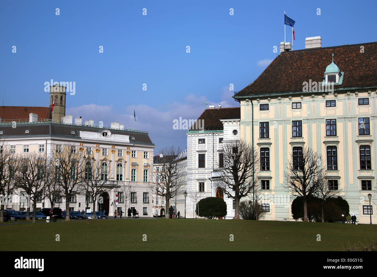 Vienna, Hofburg e l'Ufficio del Cancelliere federale , Wien, Hofburg und Bundeskanzleramt Foto Stock