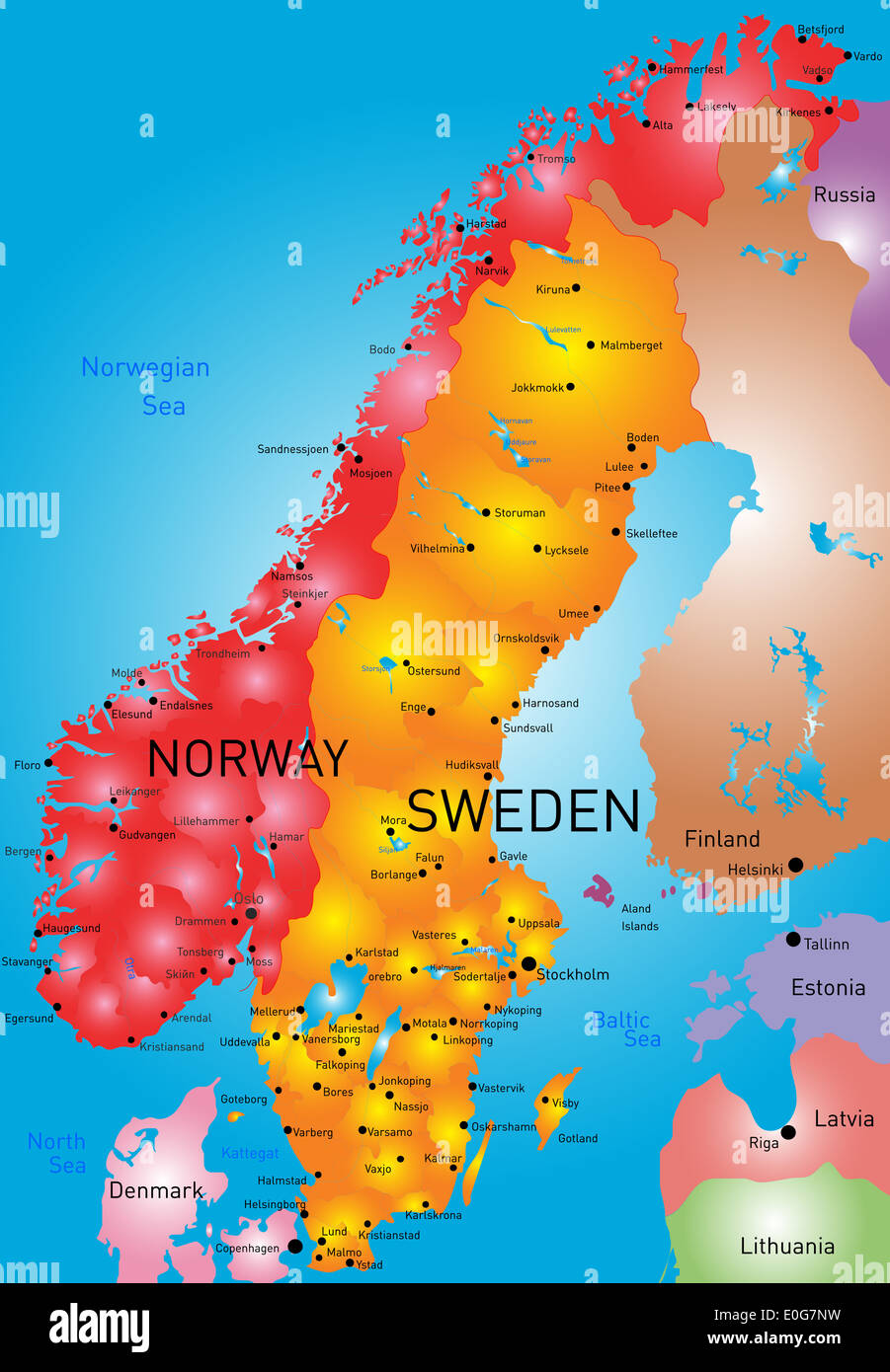 La Norvegia e la Svezia Foto Stock