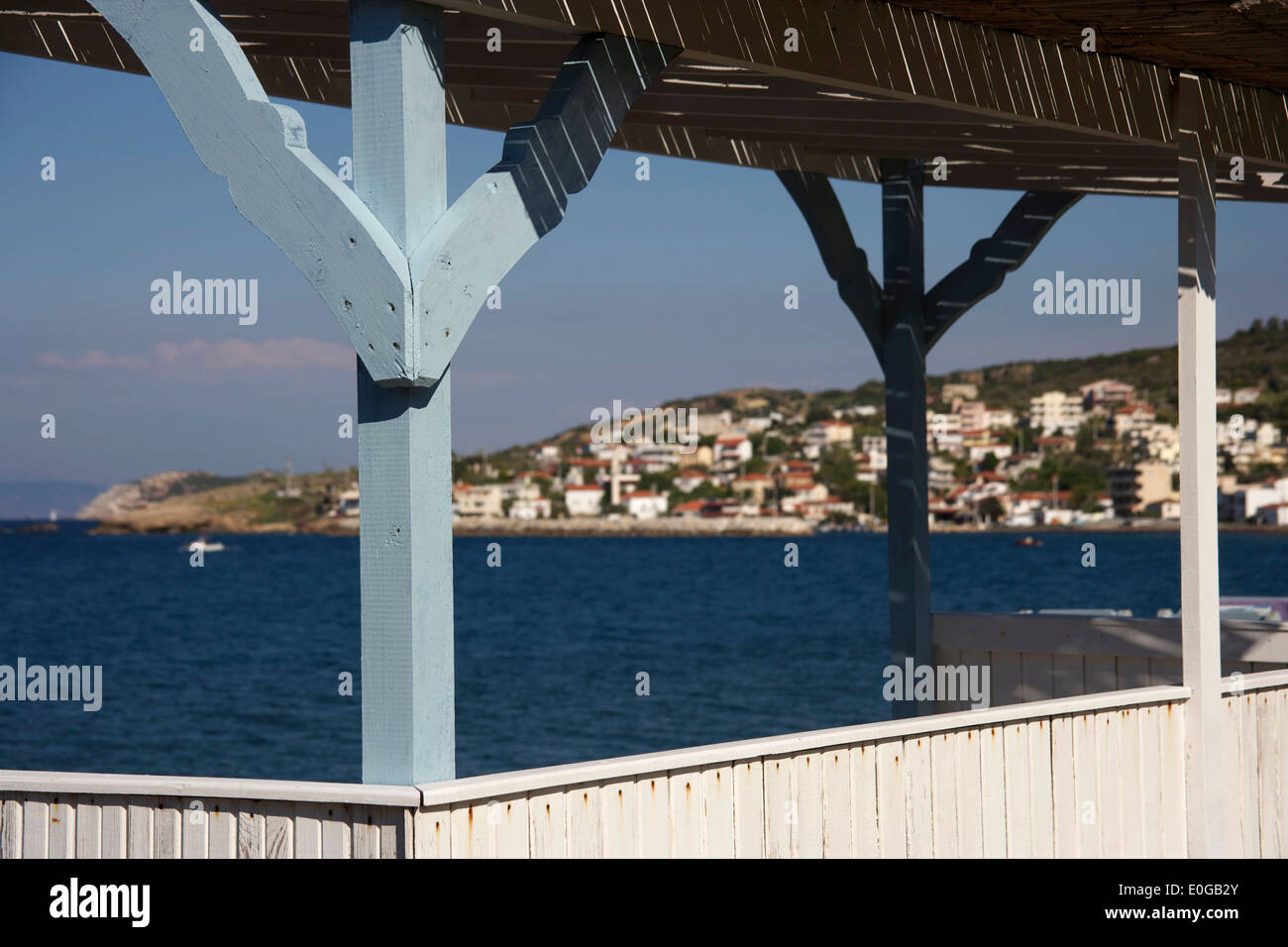 Karaburun, occidentale della Turchia sulla costa del Mar Egeo - come si vede dal Lipsos Hotel (Ata'nin Yeri) Foto Stock