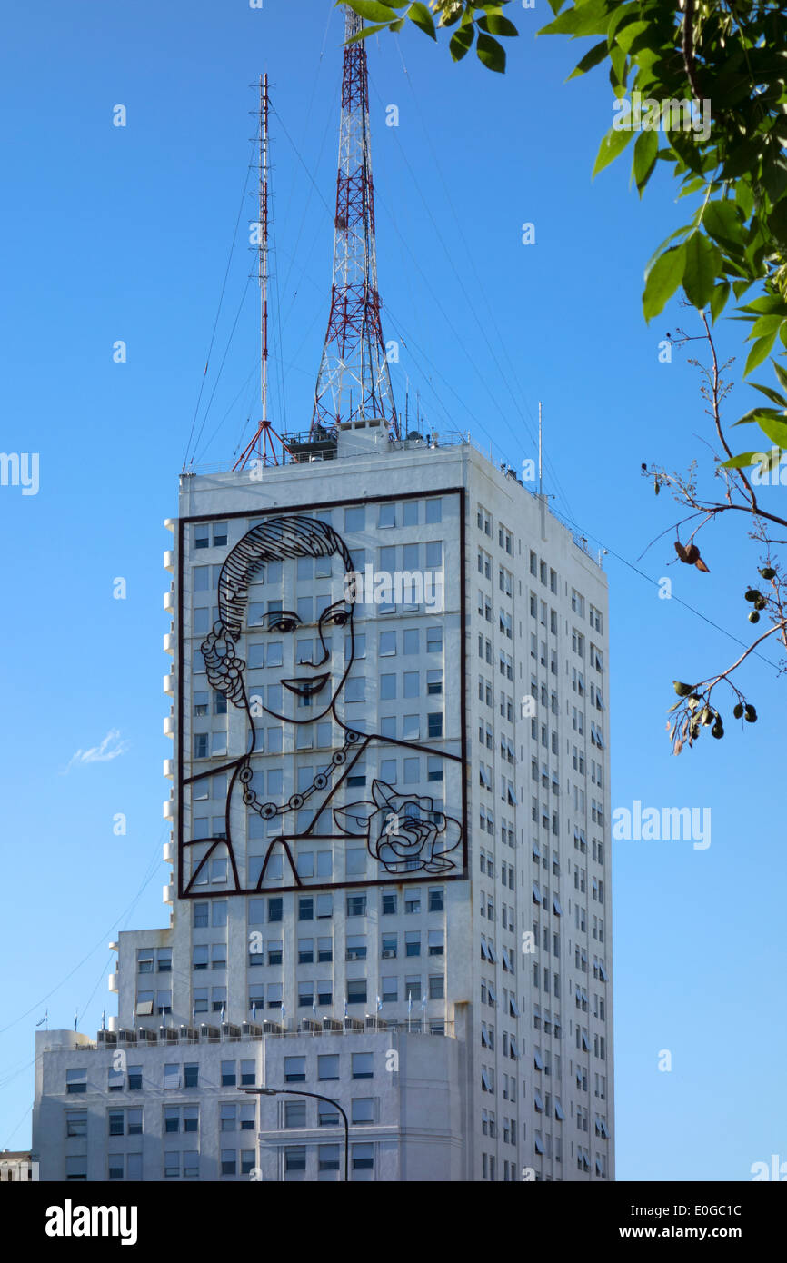 Evita Perón murale. Ministerio de Salud edificio. Buenos Aires. Argentina Foto Stock