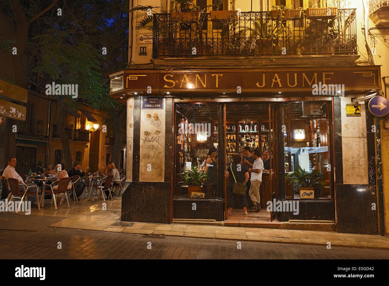 Bar, Calle de Caballeros, Provincia Valencia, Valencia, Spagna Foto Stock