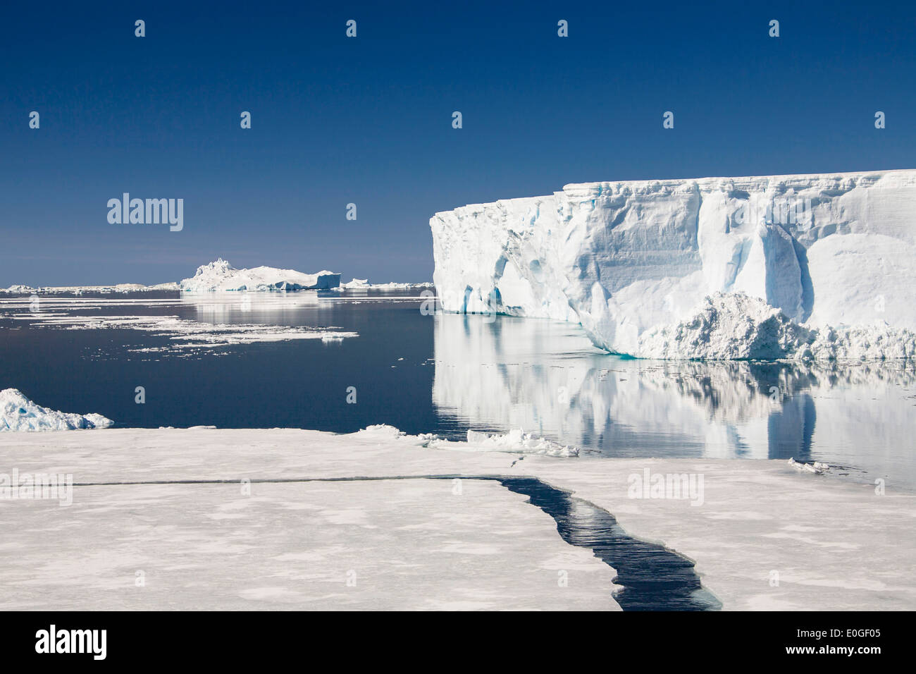 Iceberg, iceberg tabulari, Antartico Suono, Mare di Weddell, Antartide Foto Stock
