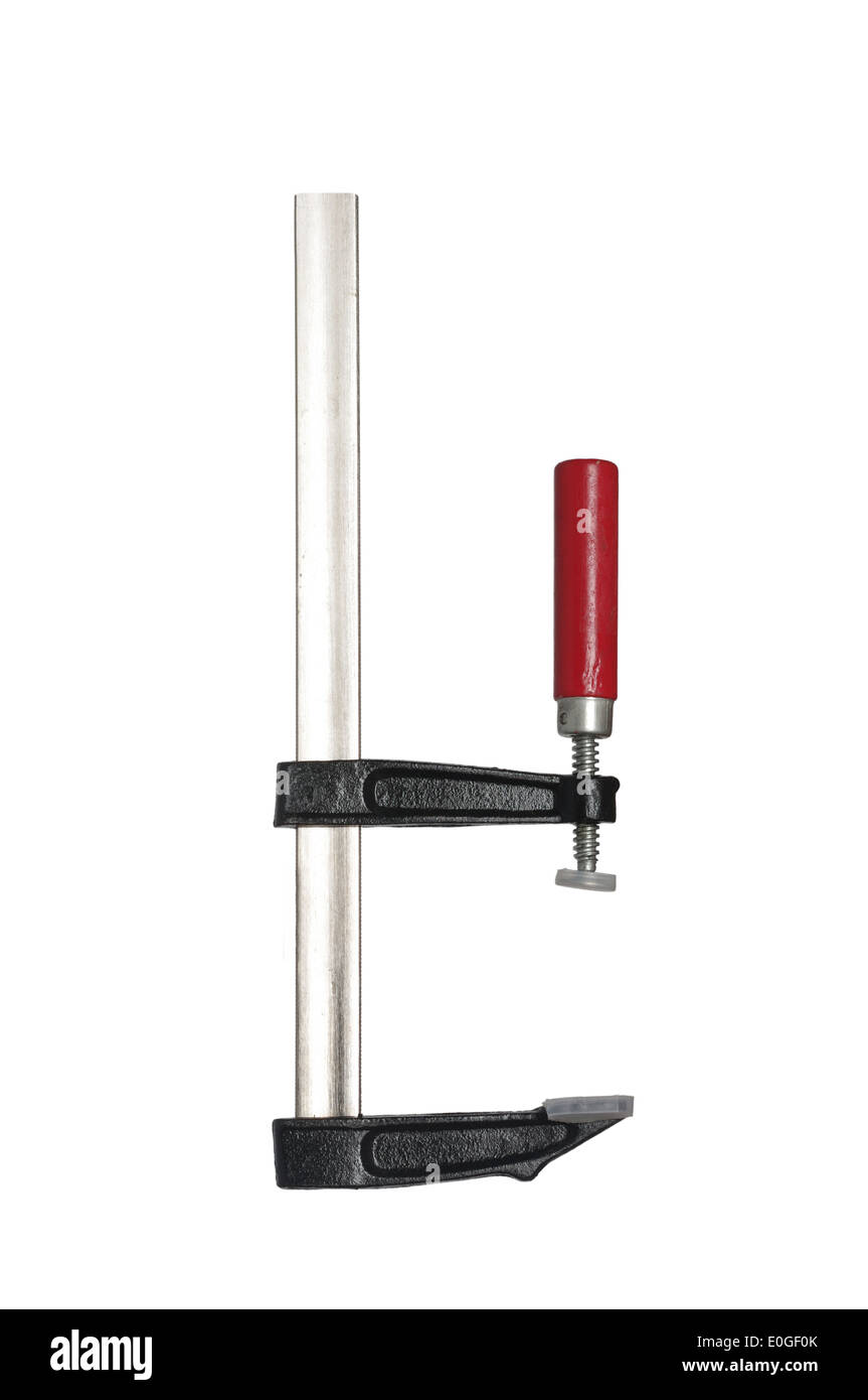 Falegname morsa su sfondo bianco Foto Stock