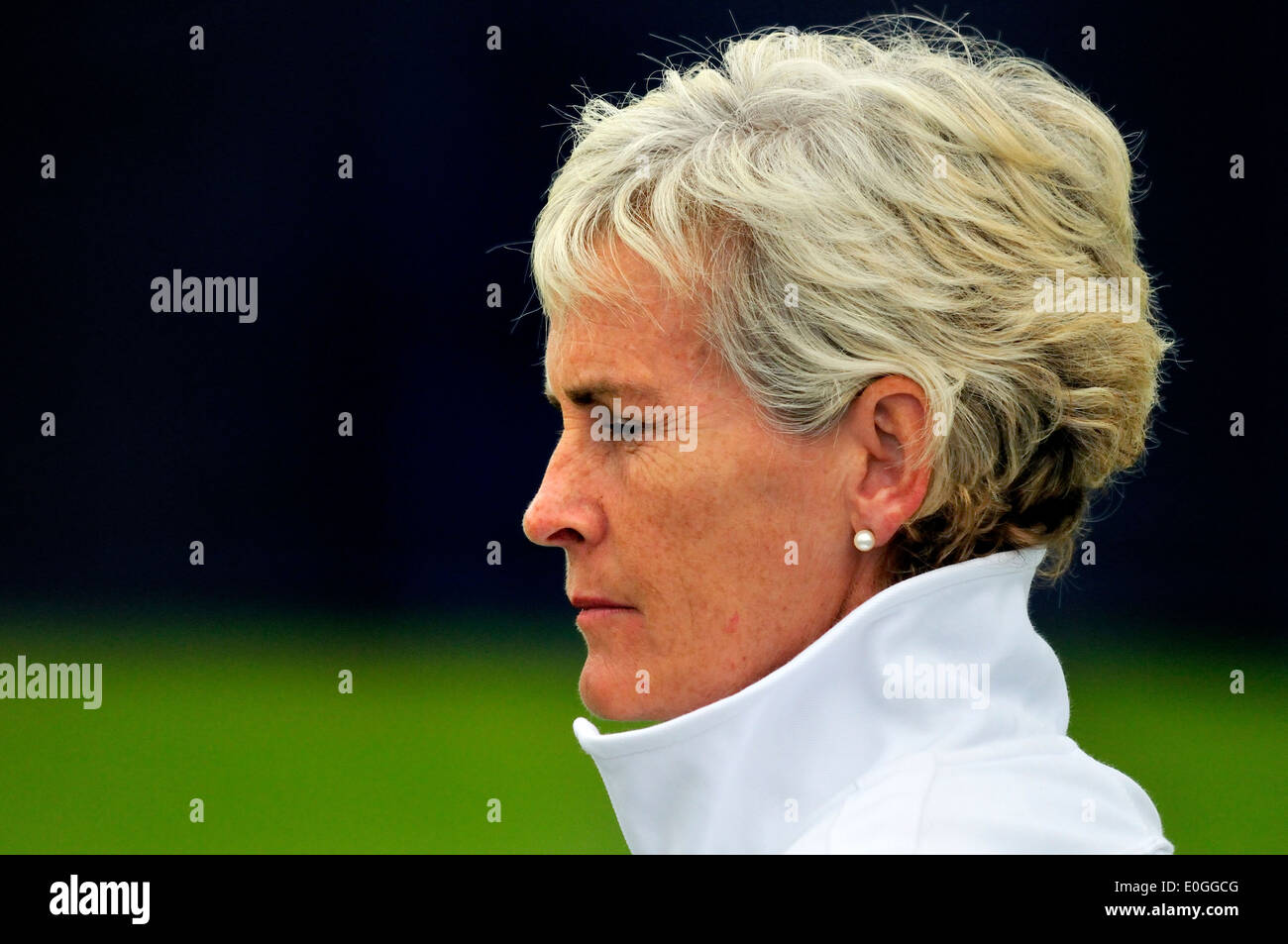 Judy Murray coaching al GB ragazze Team al Maureen Connolly Challenge Trophy, Eastbourne, 20 giugno 2013. Foto Stock
