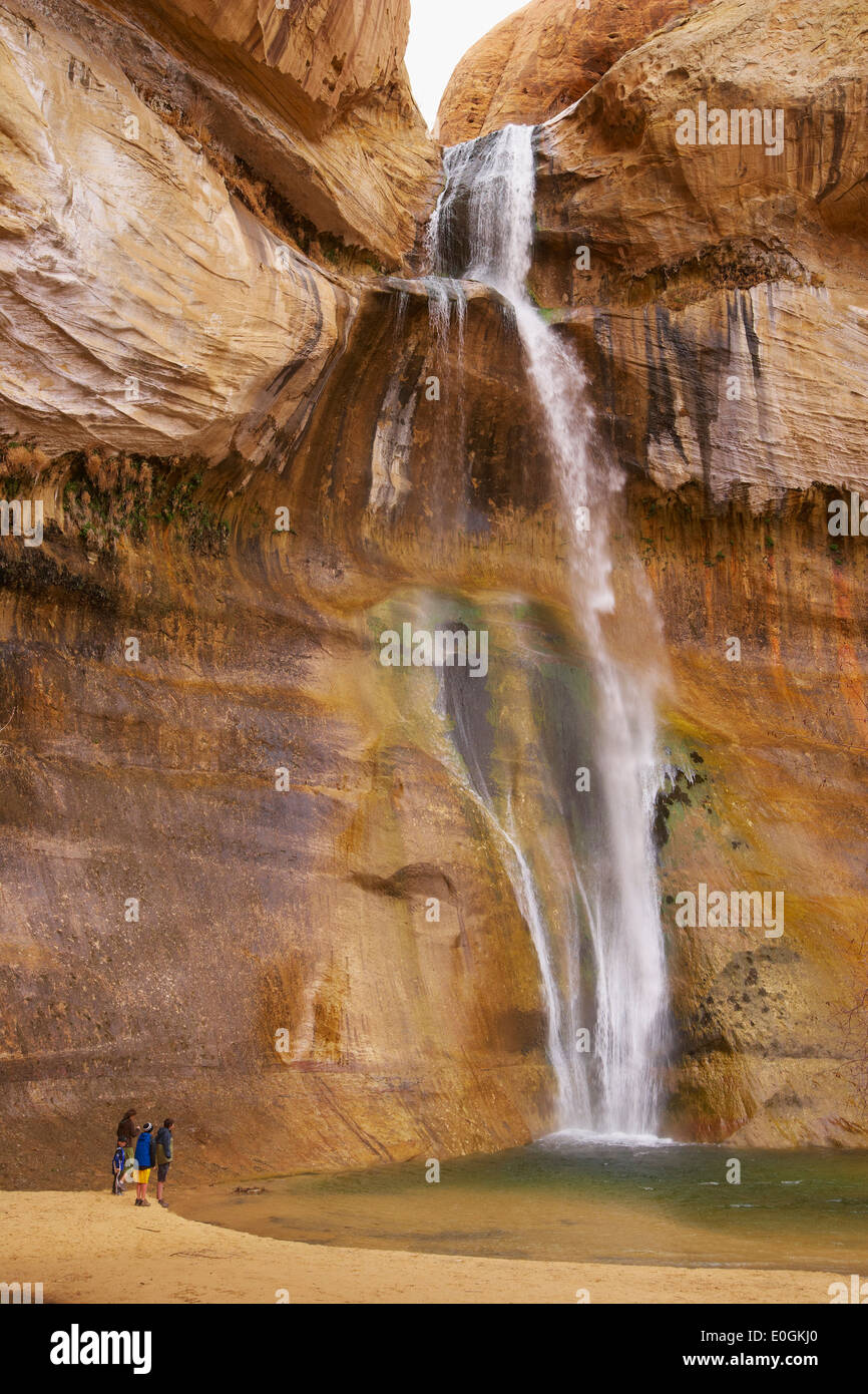 Calf Creek Falls, Calf Creek Canyon, Grand Staircase-Escalante monumento nazionale, Utah, Stati Uniti d'America, America Foto Stock