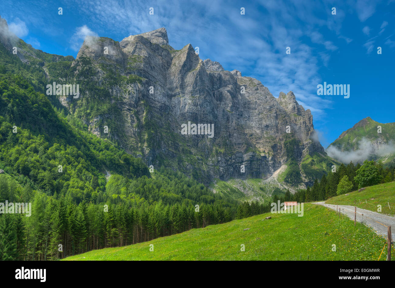 Le Alpi Carniche vicino Ploeckenpass, le Alpi Carniche, Koetschach-Mauthen, Carinzia, Austria Foto Stock