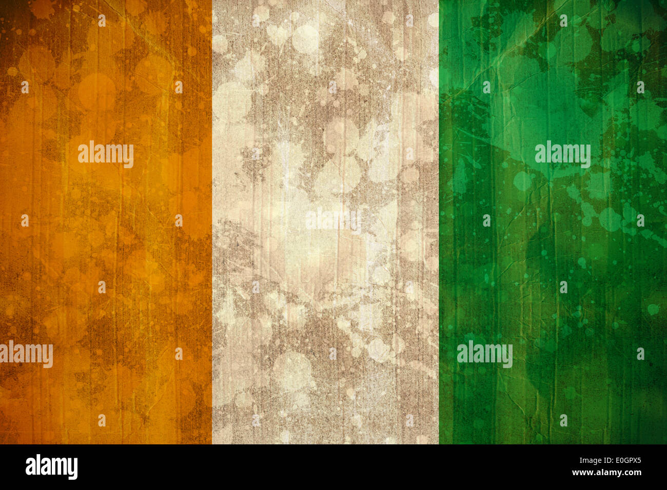 Bandiera della Costa d'Avorio in effetto grunge Foto Stock