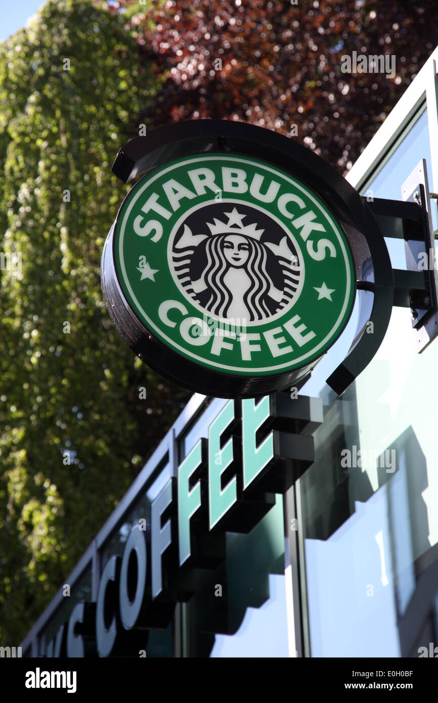 Caffè Starbucks Coffeehouse in Munster, Nord Reno-Westfalia, Germania Foto Stock