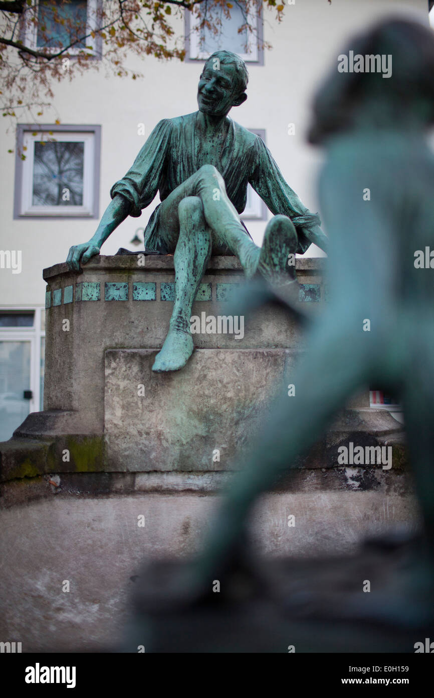 Fontana Eugenspiegel, fino a Eulenspiegel era un buffone e prankster che vivevano in Braunschweig e giocato tanti trucchi su persone, Foto Stock