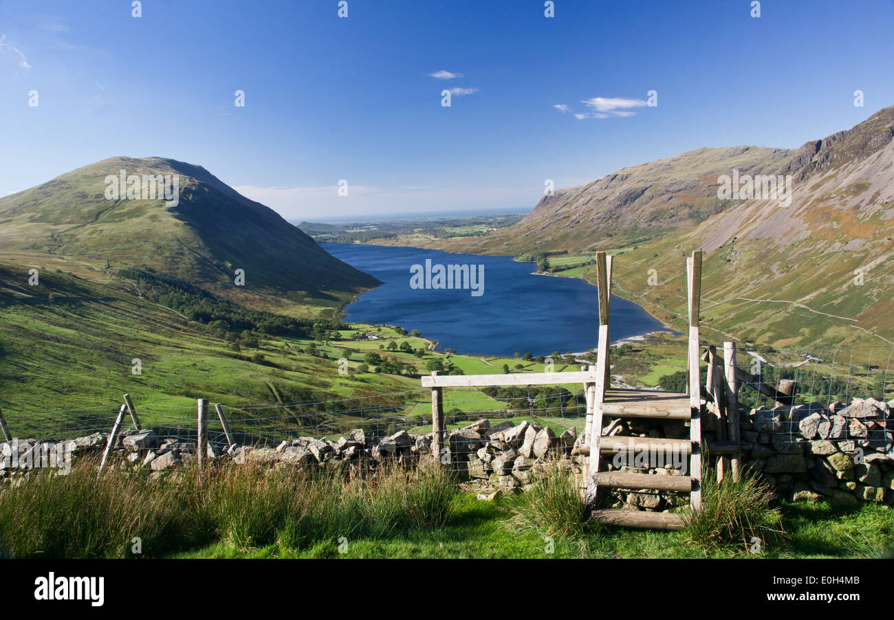 Vista di Wastwater da Lingmell Foto Stock