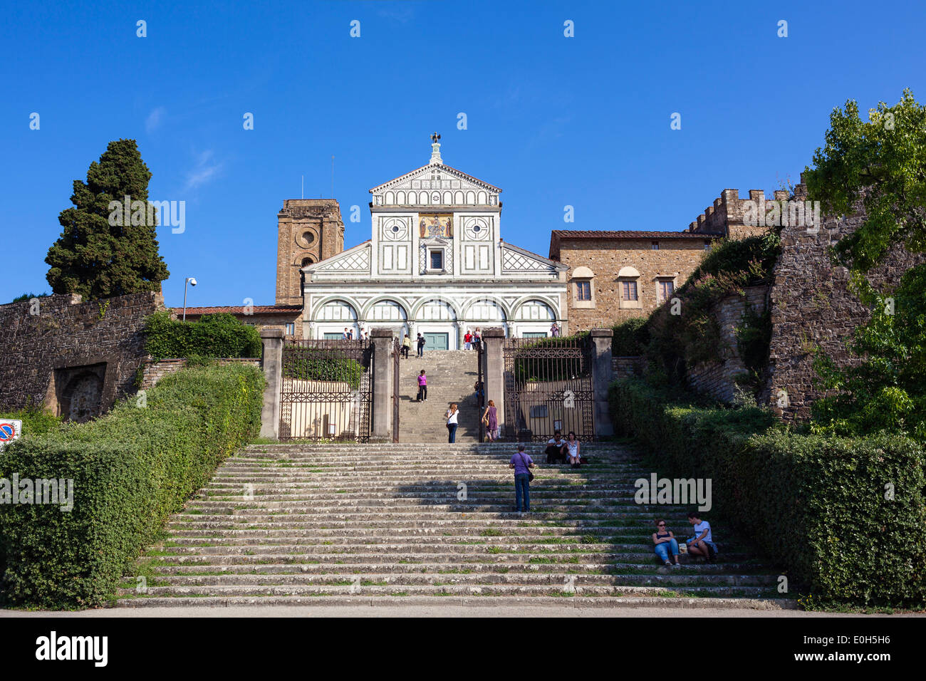 Basilica di San Miniato al Monte, Firenze, Toscana, Italia, Europa Foto Stock