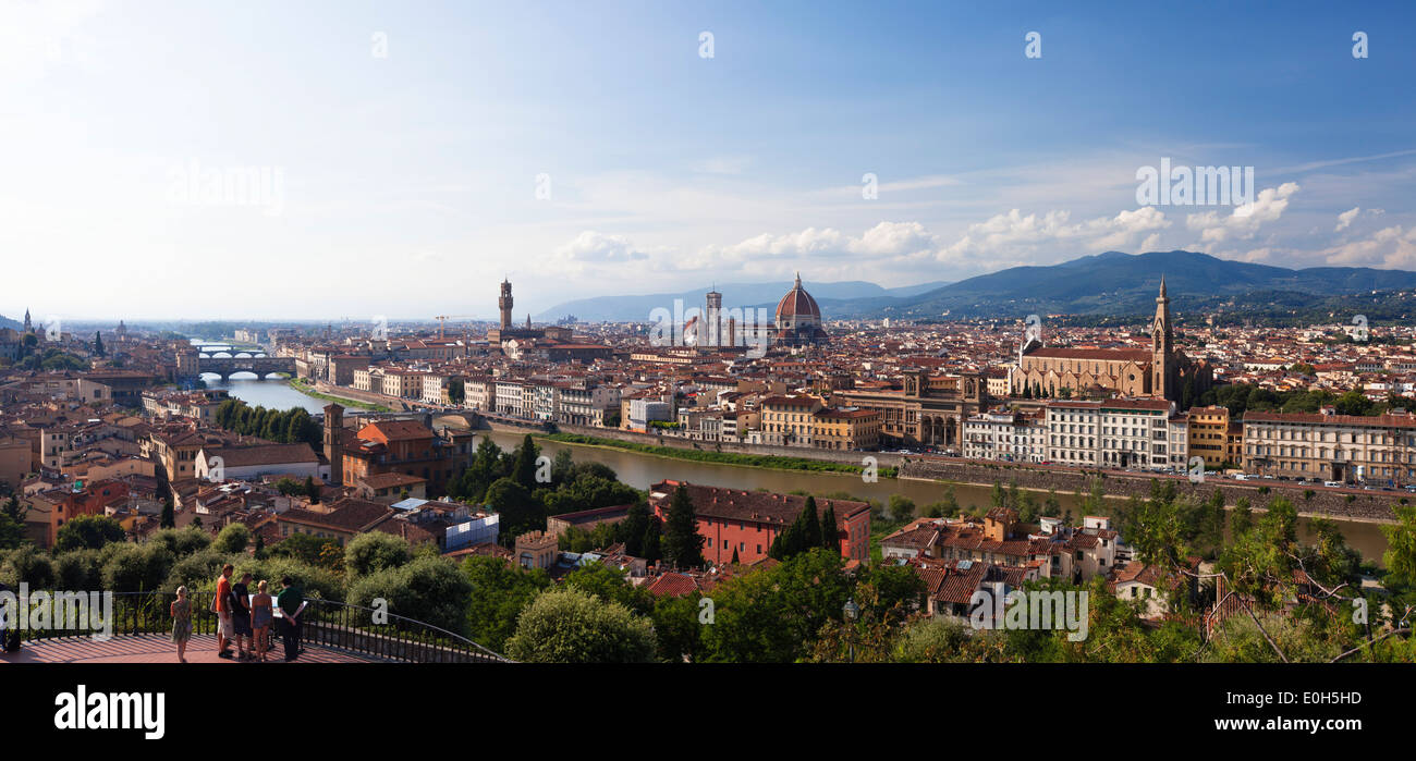 Orizzonte di Firenze, vista dal Piazzale Michelangelo, Toscana, Italia, Europa Foto Stock