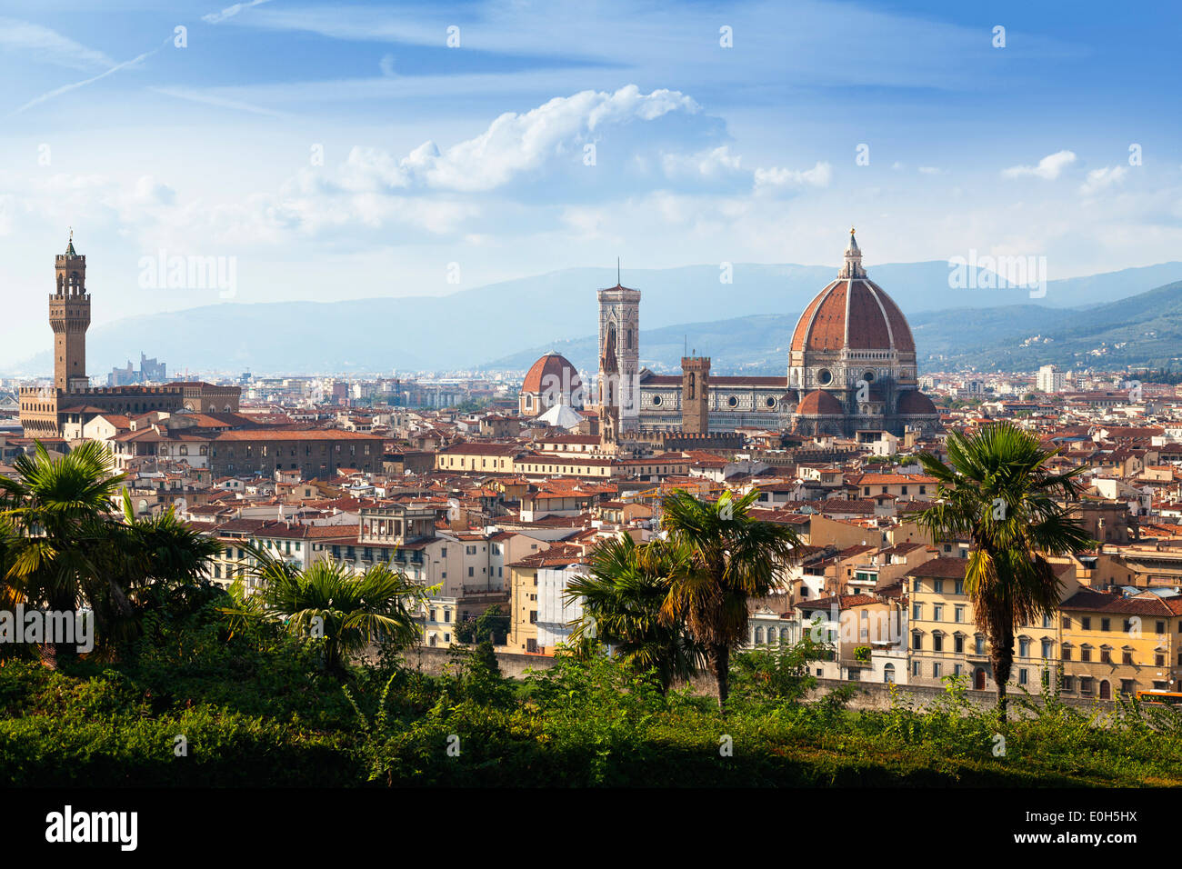Orizzonte di Firenze, vista dal Piazzale Michelangelo, Toscana, Italia, Europa Foto Stock