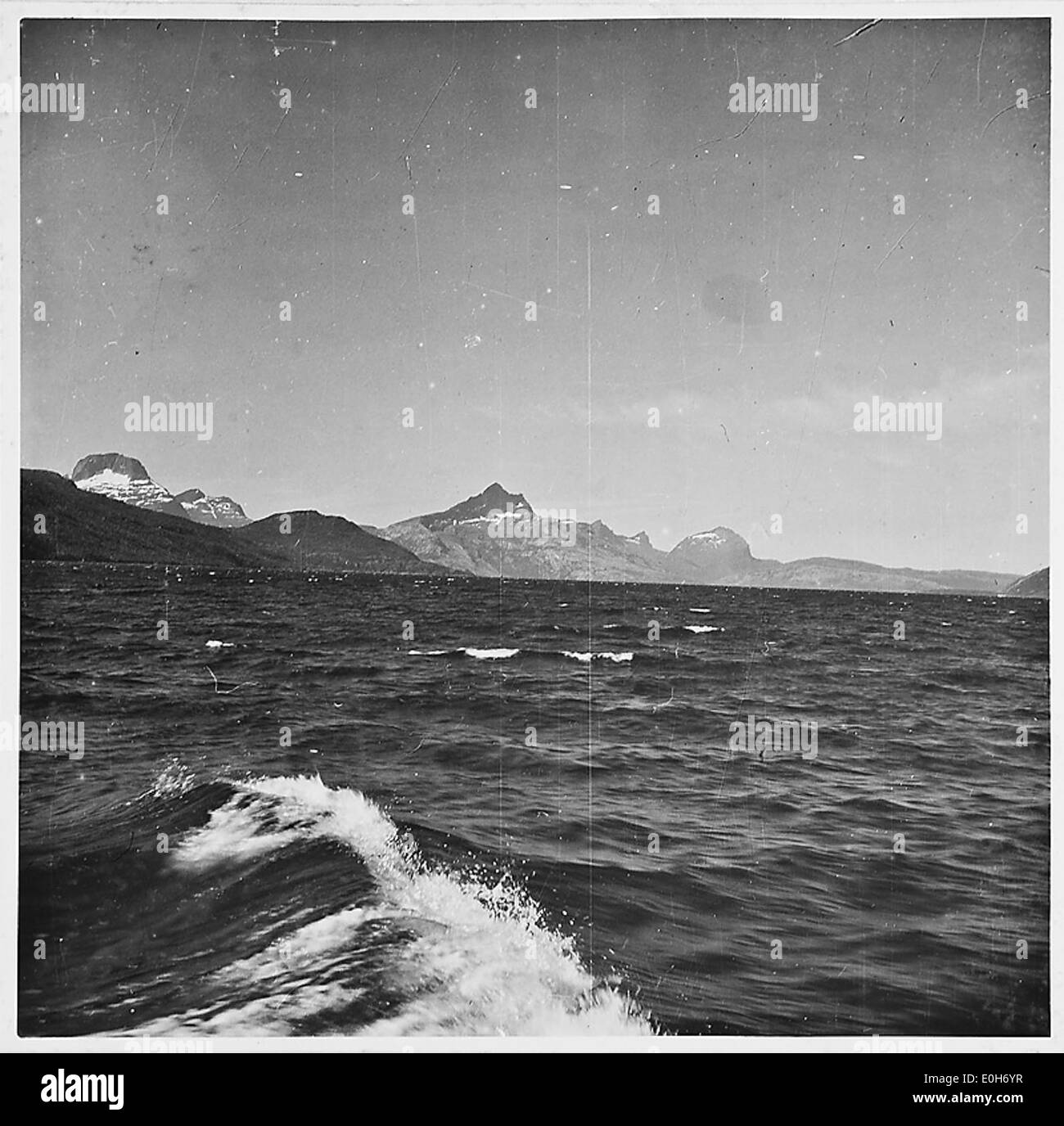 Un'immagine storica della seconda guerra mondiale raffigurante la regione del fiordo in Norvegia durante l'occupazione da parte della Germania nazista. Foto Stock