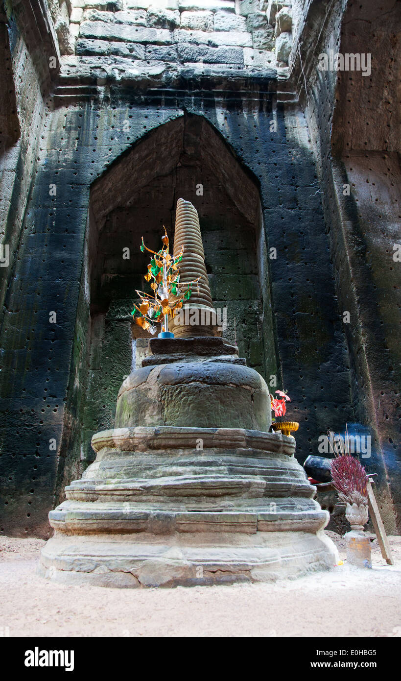 Uno stupa di Preah Khan, Tempio di Angkor, Cambogia Foto Stock