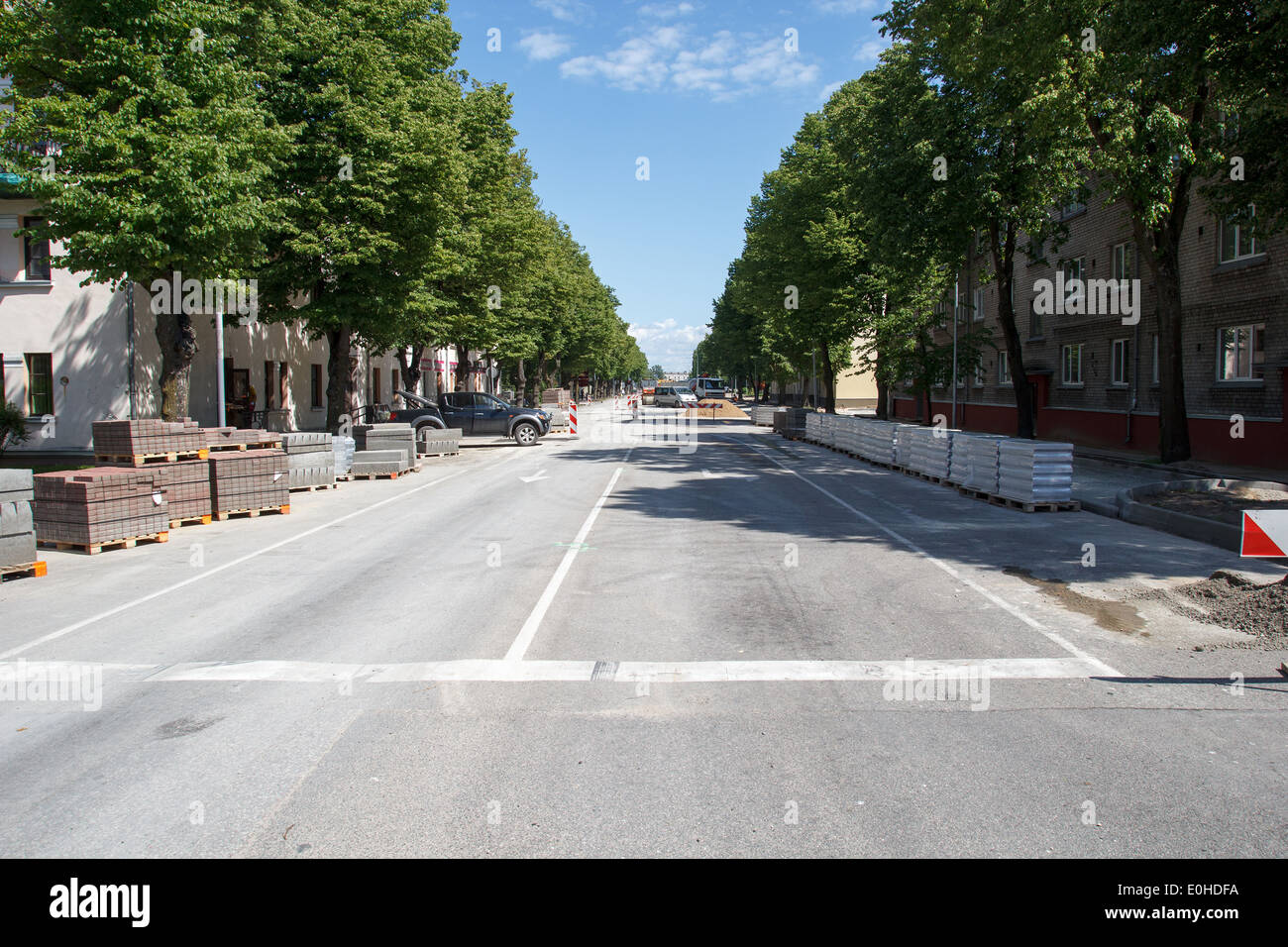 Town street la riparazione Foto Stock