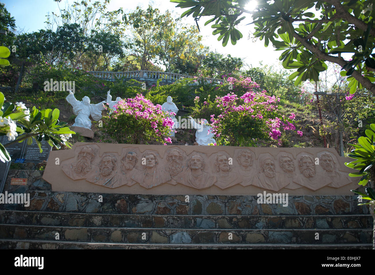 Il murale raffigurante l'ultima cena. Foto Stock