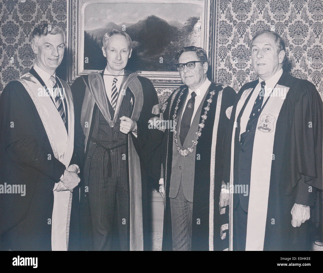 Una fotografia scattata al Royal College of Surgeons in Irlanda durante una conferenza di Robert Adams il 10 marzo 1989. L'immagine cattura un momento di discorso accademico in campo medico. Foto Stock