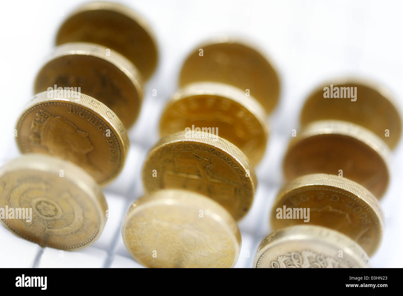 British una libbra di monete Foto Stock
