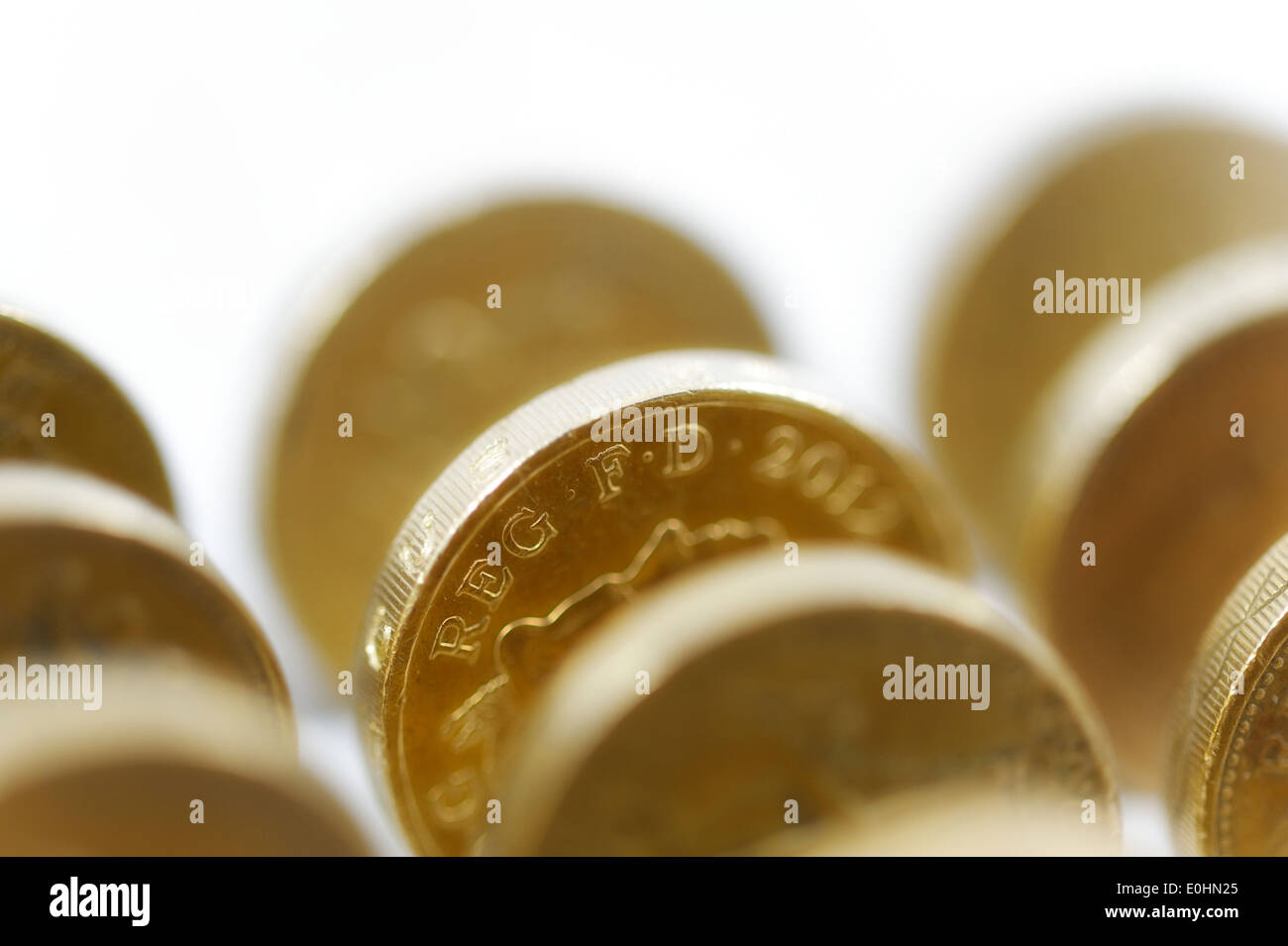 British una libbra di monete Foto Stock