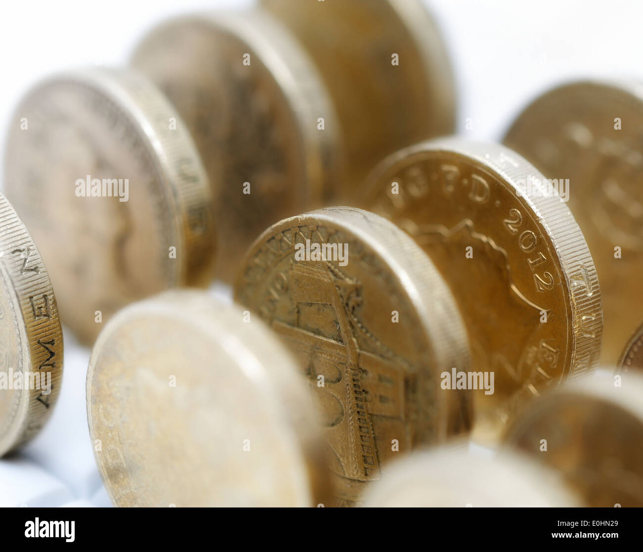 British una libbra di monete Foto Stock